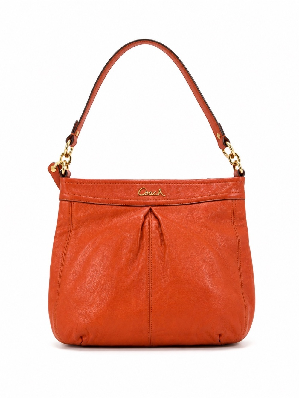 Coach Y2K Orange Leather Shoulder Bag